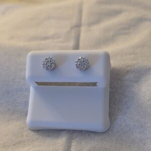 Dazzling Silver Cluster Earrings